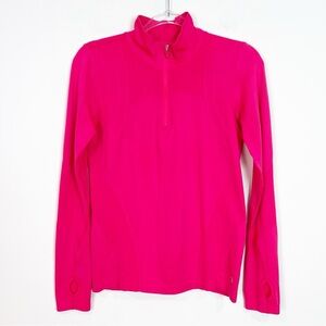 GAP FIT PINK 1/4 ZIP LIGHTWEIGHT ATHLETIC PULLOVER SHIRT JACKET SZ SMALL